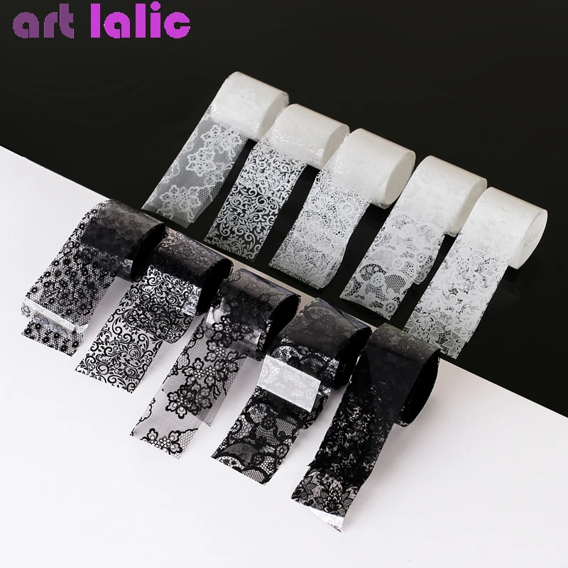 Nail Art Gothic - 10 Rolls 2.5*60cm New Black White