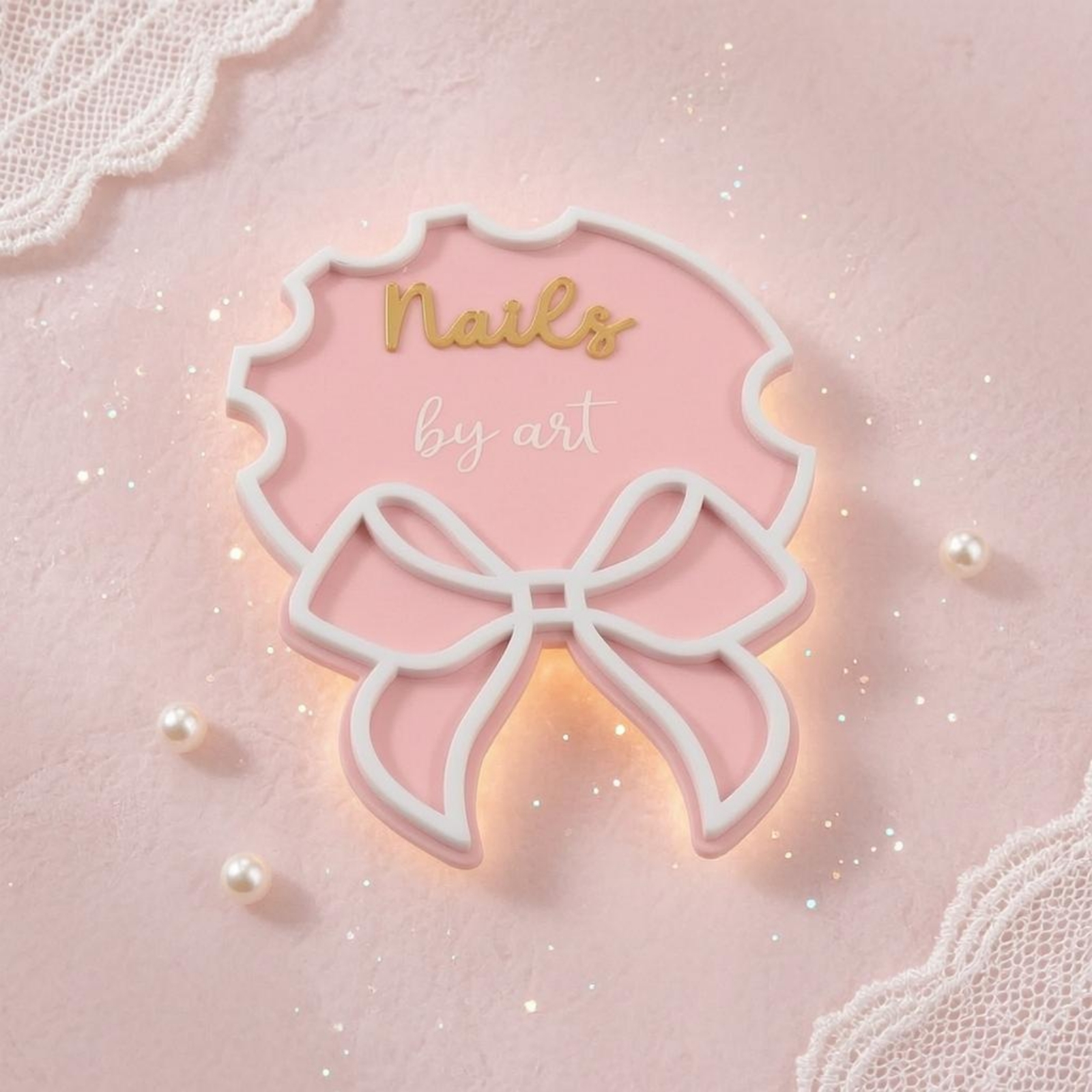 Nail Art Pink - Nail Art Sign Pink Ribbon Bow