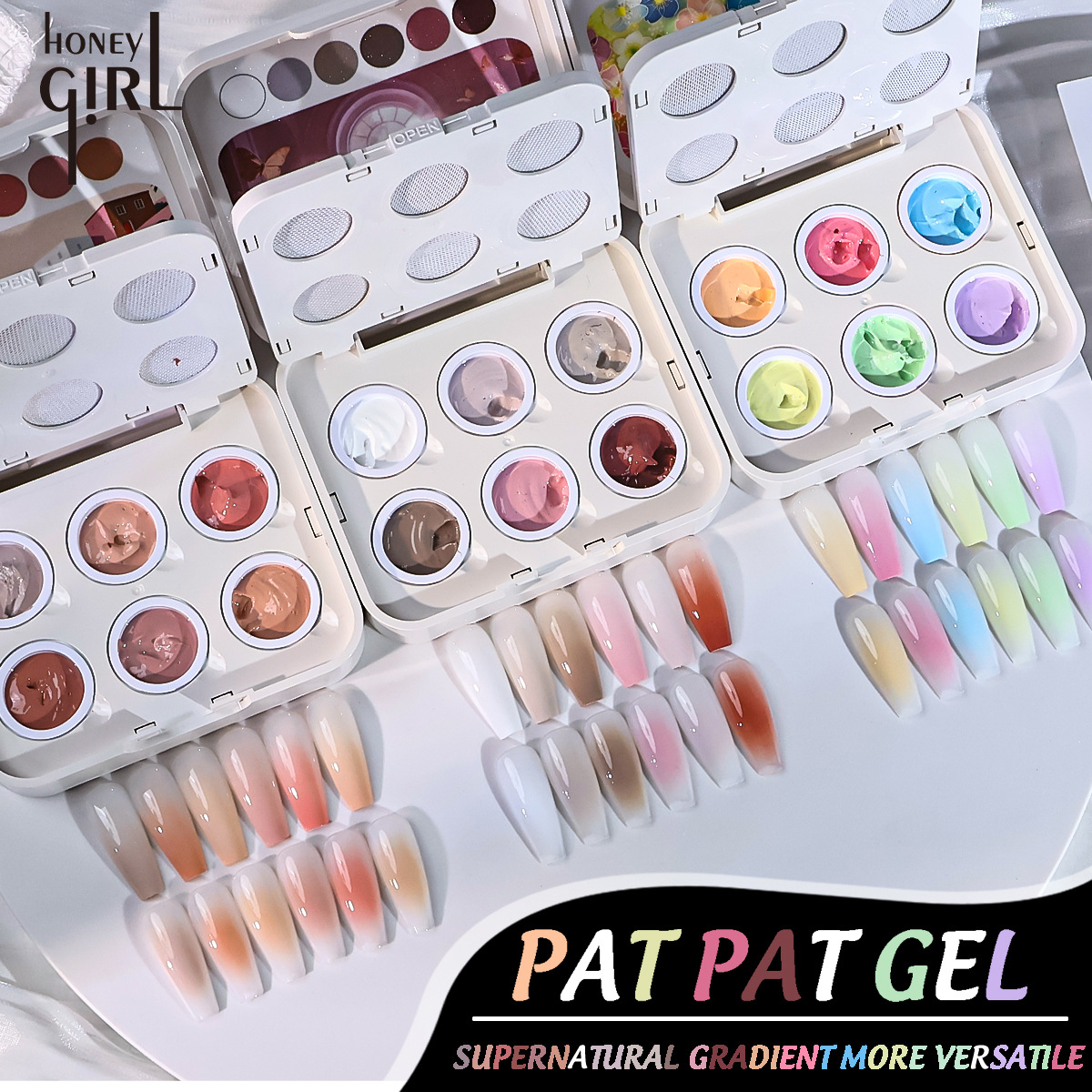 Nail Gel Polish Set - 6 Colors Air Cushion Patting Gel