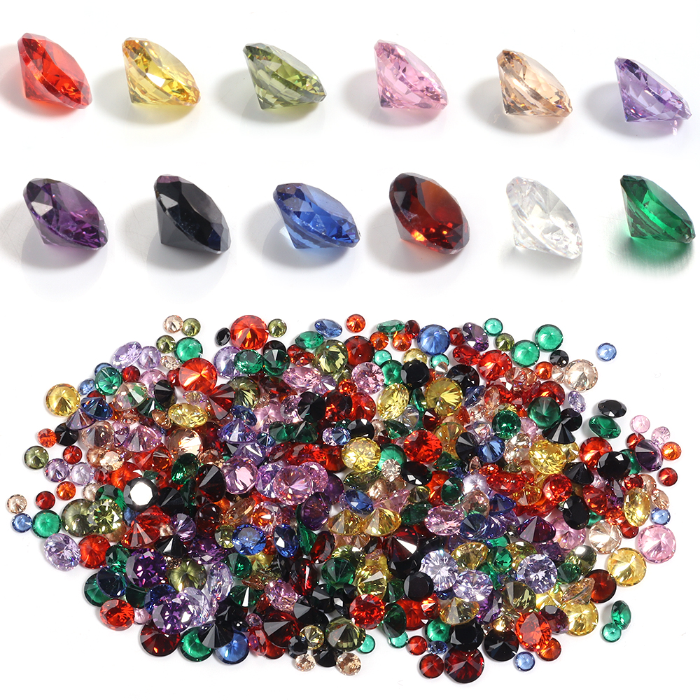 Nail Art Gliter - 4/5/6/8mm Round Rhinestones Diamond Glass Crystals