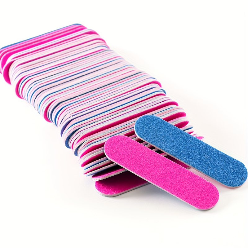 Nail Art Full Color - 50/100Pcs Double Side Nail Files Mini