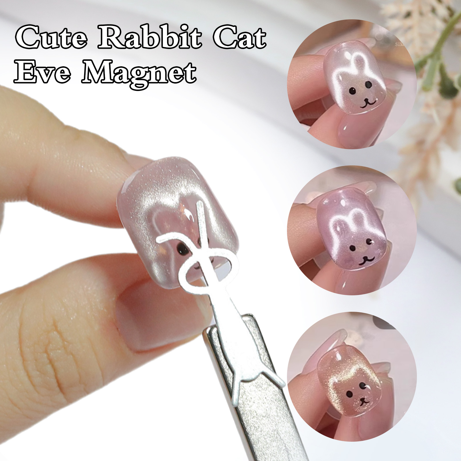 1/4Pcs Rabbit Bear Heart Shape - Nail Art Full Color reseña y precio