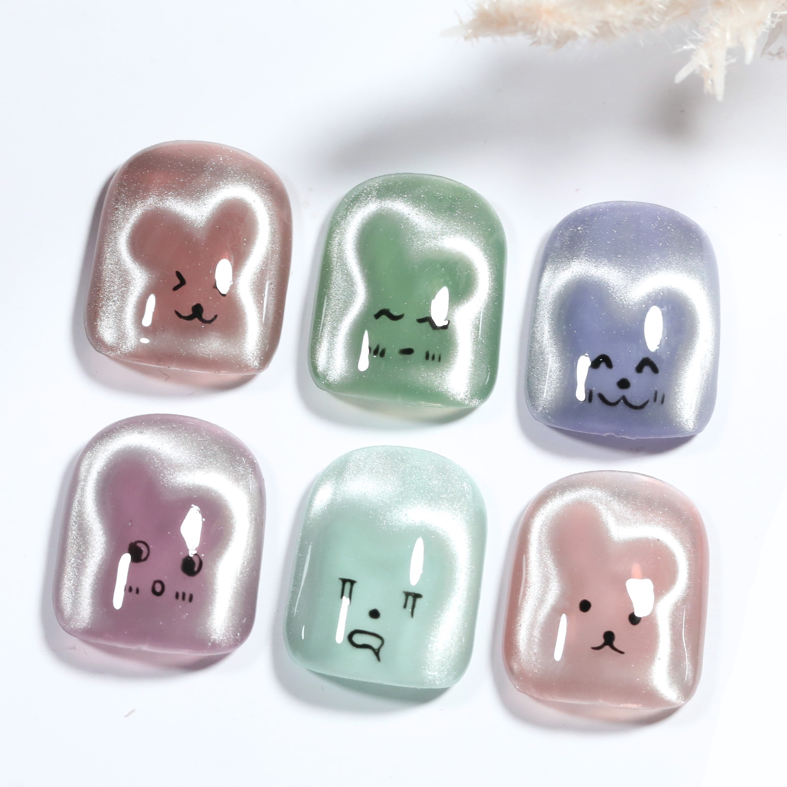 1/4Pcs Rabbit Bear Heart Shape - Nail Art Full Color reseña y precio