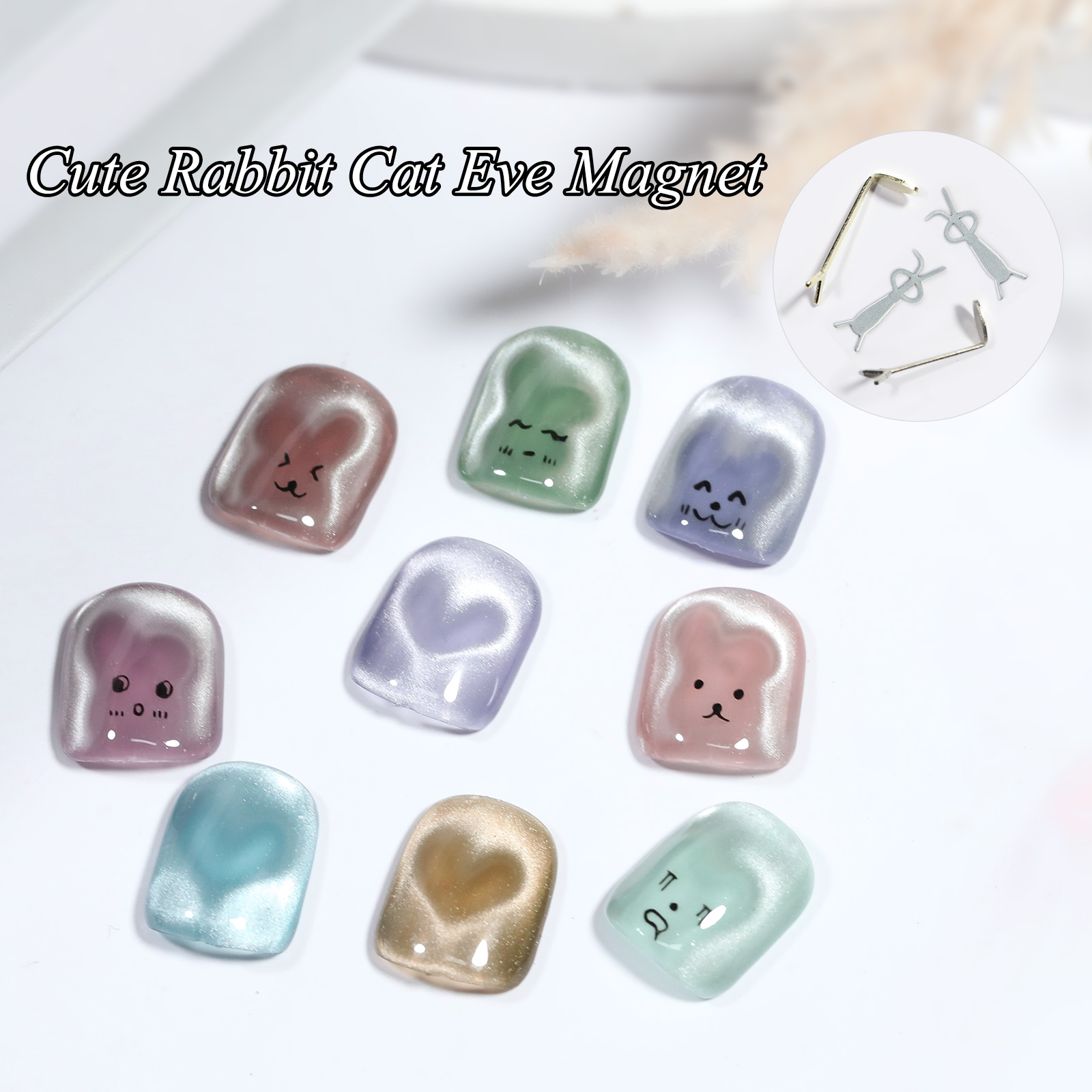 1/4Pcs Rabbit Bear Heart Shape - Nail Art Full Color reseña y precio
