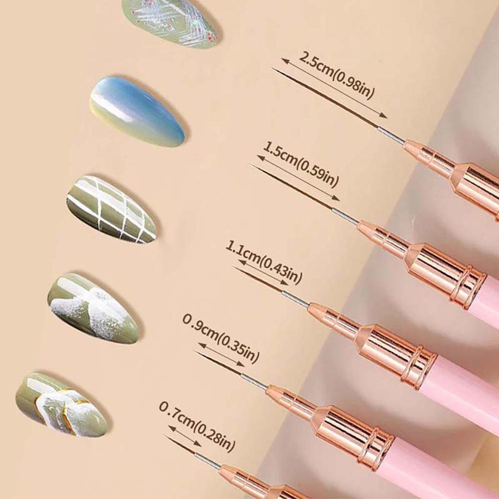 5PCS Nail Art Liner Brush Set  - Nail Gel Polish Set reseña y precio