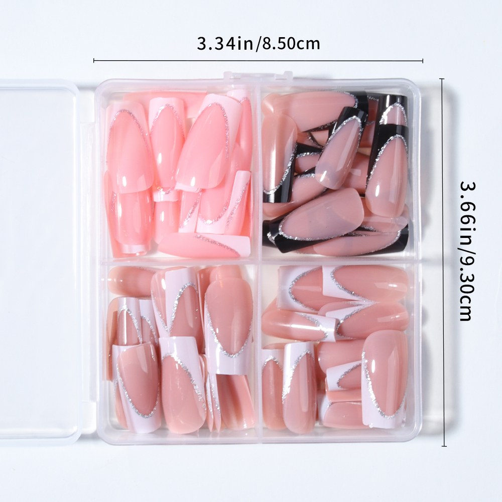 96Pcs(4Mixed) Long Coffin Hear - Nail Art Gliter reseña y precio