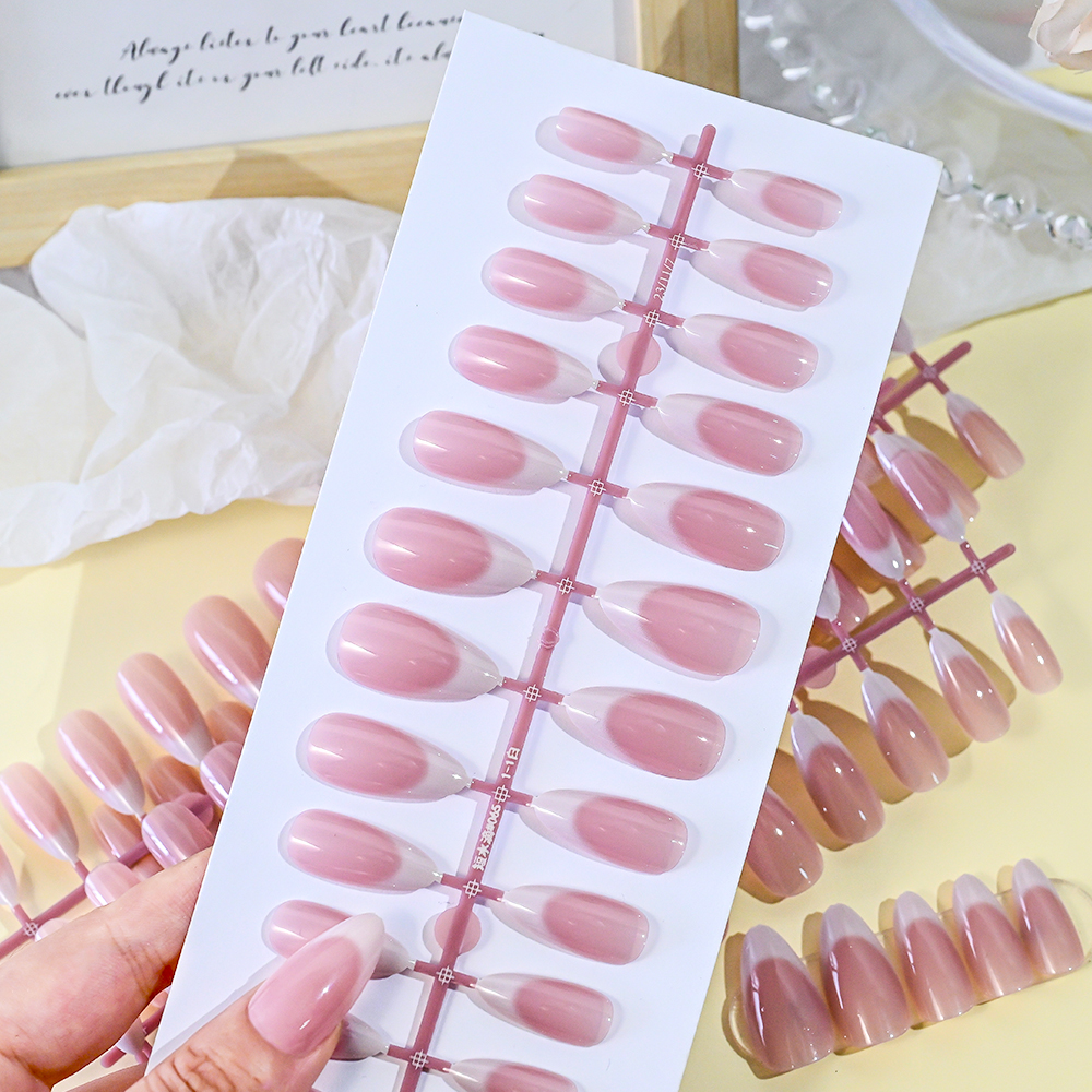 120pcs Pink Medium Almond Fren - Nail Art Pink reseña y precio
