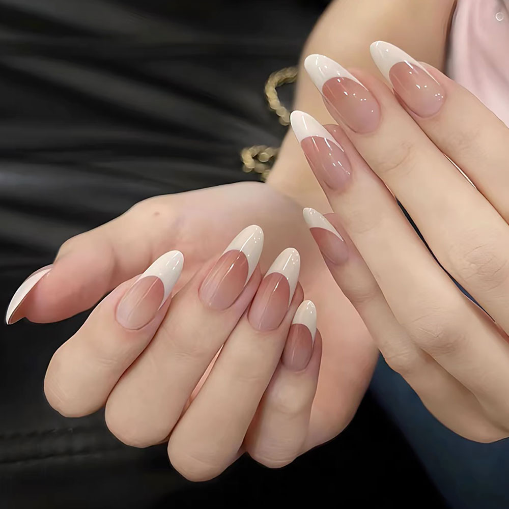 120pcs Pink Medium Almond Fren - Nail Art Pink reseña y precio