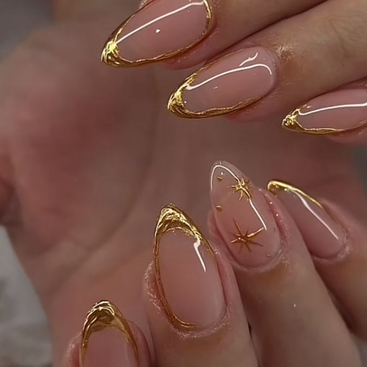24Pcs Short Almond Nails Set F - Nail Art Gliter reseña y precio
