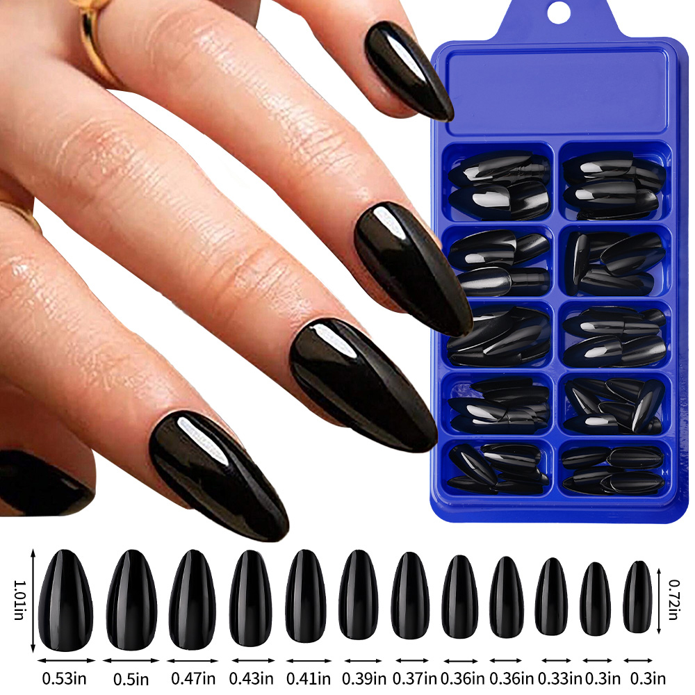 100Pcs Almond Press on Nails M - Nail Art Pink reseña y precio