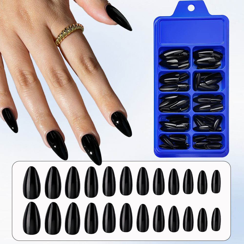 100Pcs Almond Press on Nails M - Nail Art Pink reseña y precio
