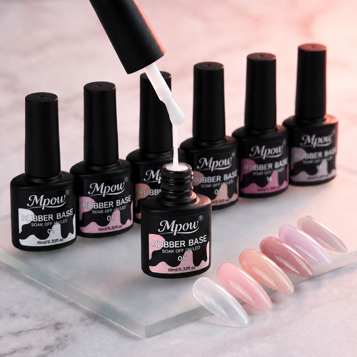 Mpow 1/6pcs 10ml Rubber Base G - Nail Art Natural Pink reseña y precio