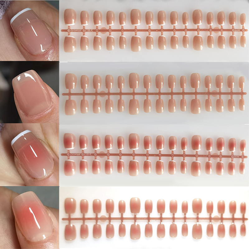30pcs Gradient Fake Nails Fren - Nail Art Pink reseña y precio