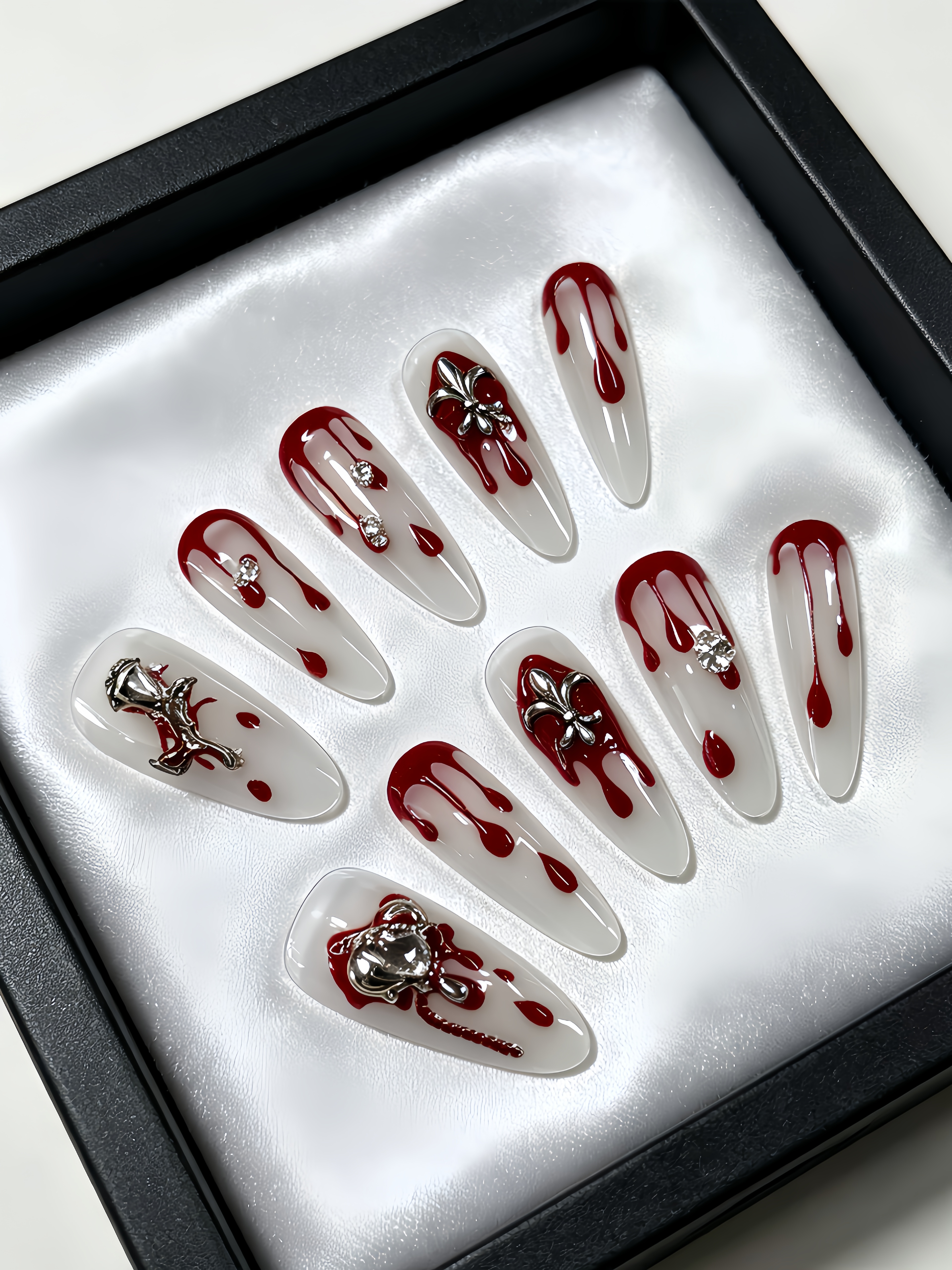 10 Long Waterdrop-Shaped Press - Nail Art Gothic reseña y precio
