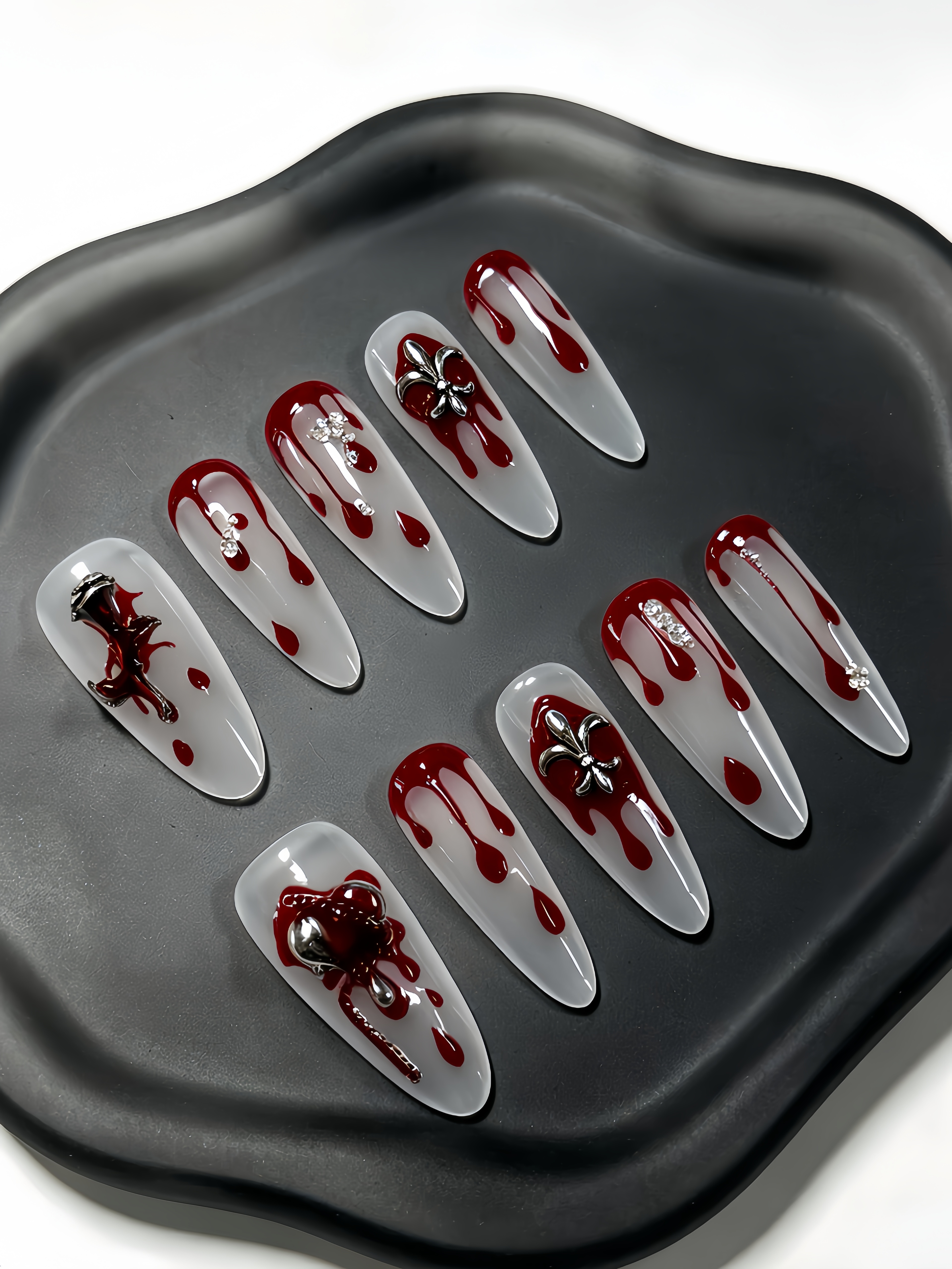 10 Long Waterdrop-Shaped Press - Nail Art Gothic reseña y precio