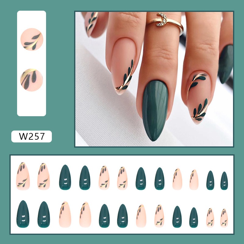 24P/Set Medium-length Almond P - Nail Art Pink reseña y precio