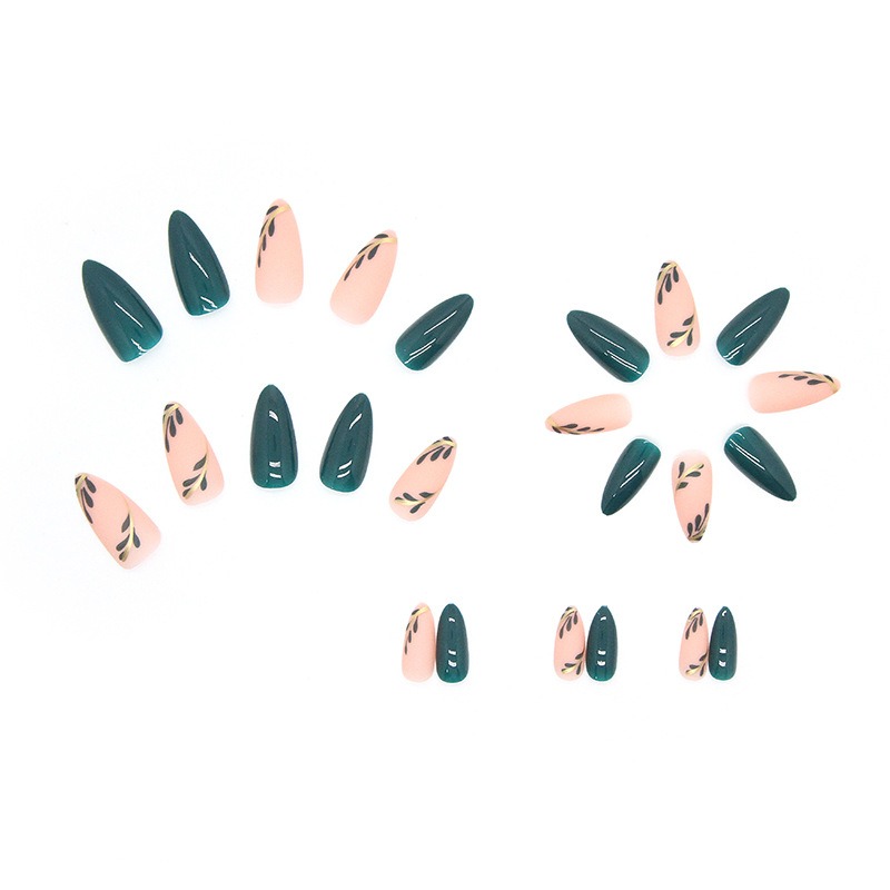 24P/Set Medium-length Almond P - Nail Art Pink reseña y precio