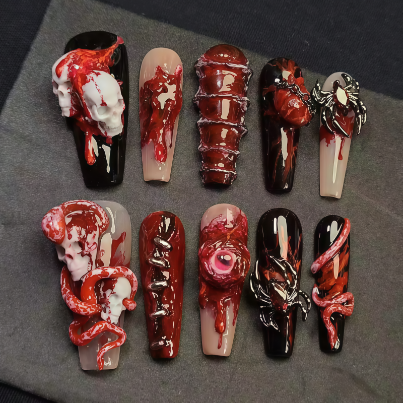 Gothic Skeleton Snake Skull He - Nail Art Gothic reseña y precio