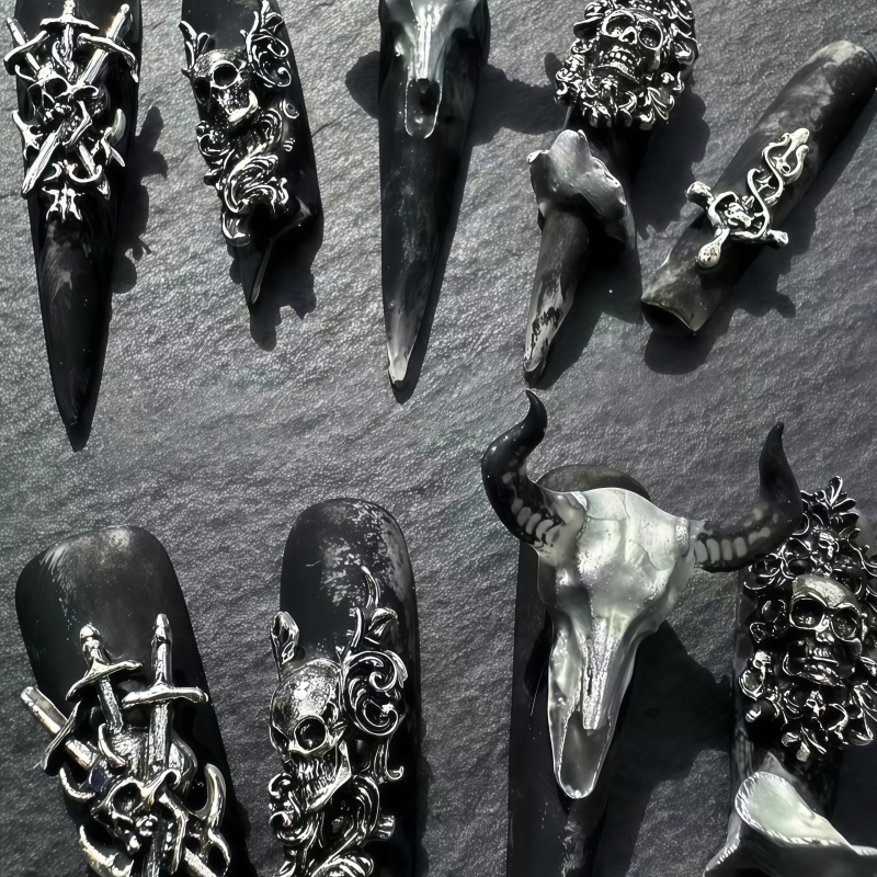 Gothic Skeleton Snake Skull He - Nail Art Gothic reseña y precio