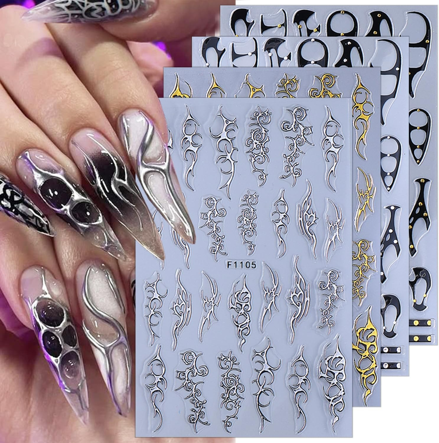 Gothic Nail Art Punk Belt Nail - Nail Art Gothic reseña y precio