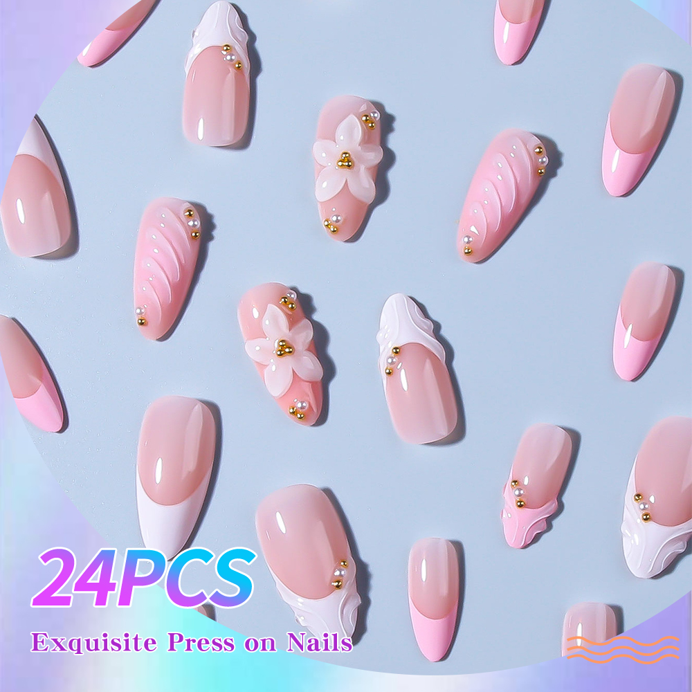 Elevate Your Style with, 24pcs - Nail Art Pink reseña y precio
