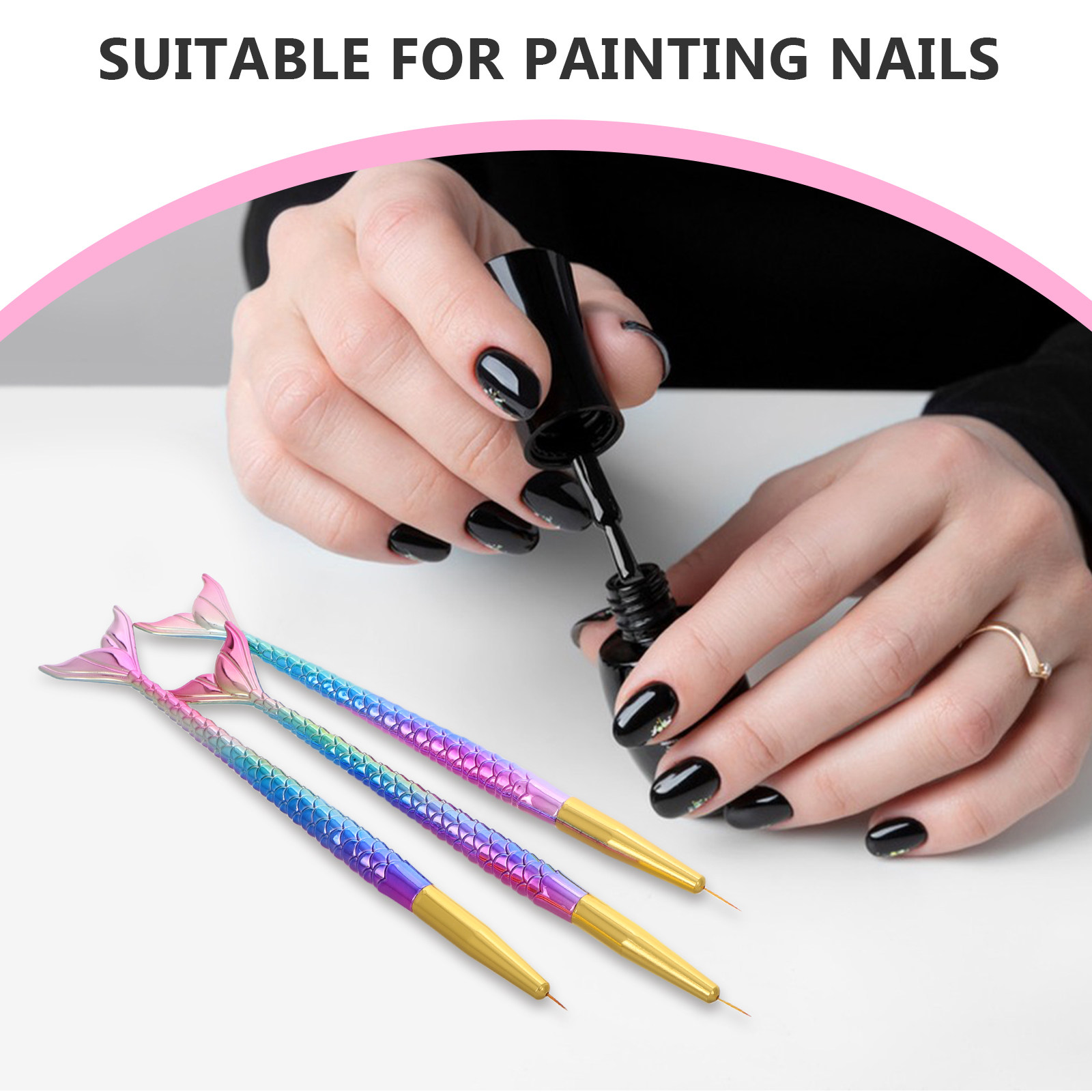3Pcs Mermaid Line Nail Art Pen - Nail Gel Polish Set reseña y precio