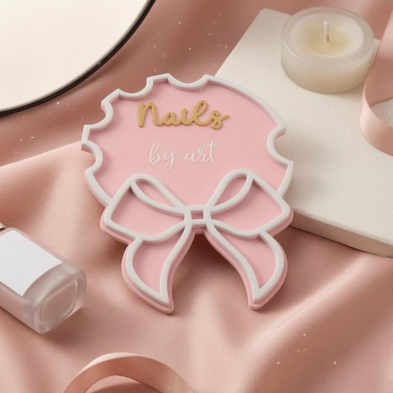 Nail Art Sign Pink Ribbon Bow  - Nail Art Pink reseña y precio