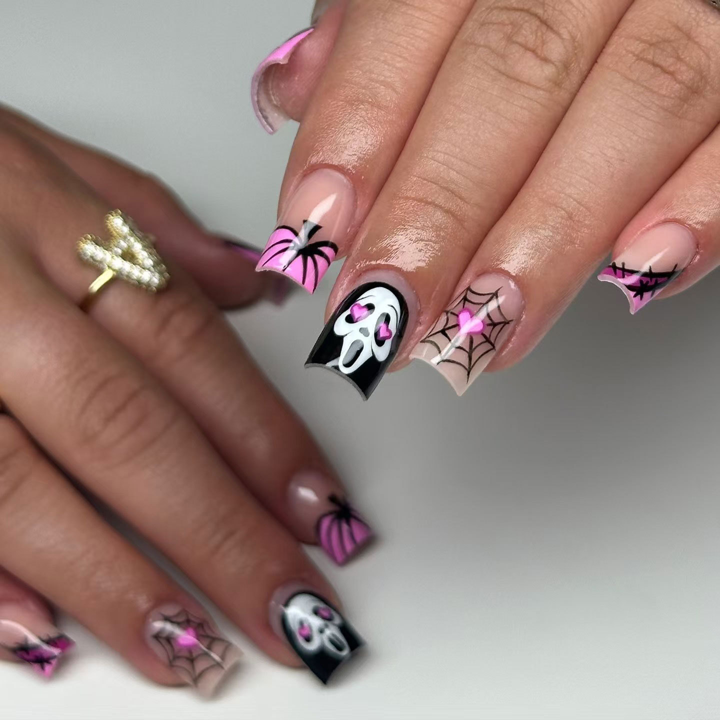 24pcs Long Square Press On Nai - Nail Art Gothic reseña y precio