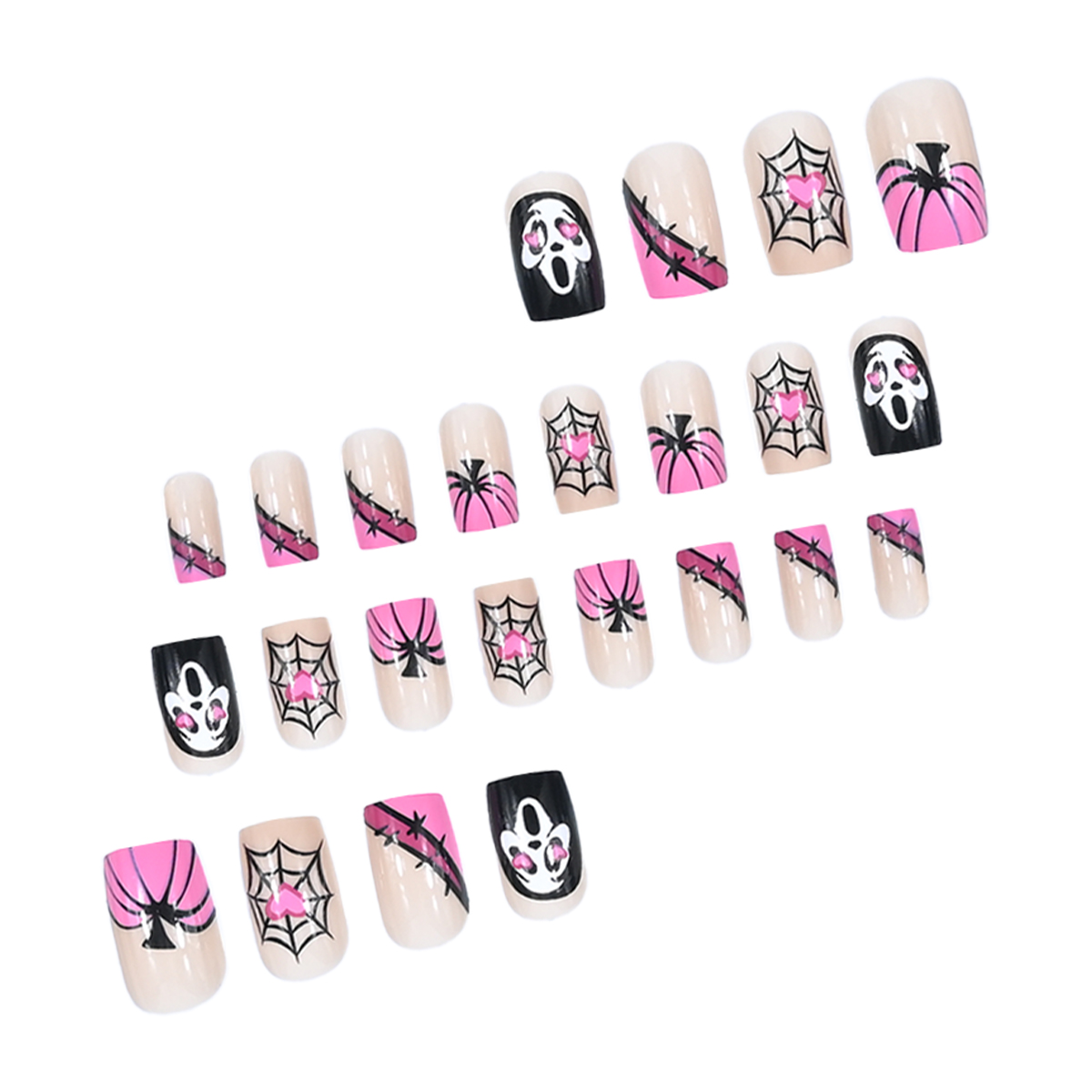 24pcs Long Square Press On Nai - Nail Art Gothic reseña y precio