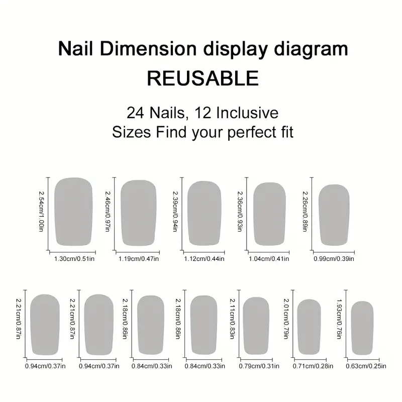 24pcs Long Square Press On Nai - Nail Art Gothic reseña y precio