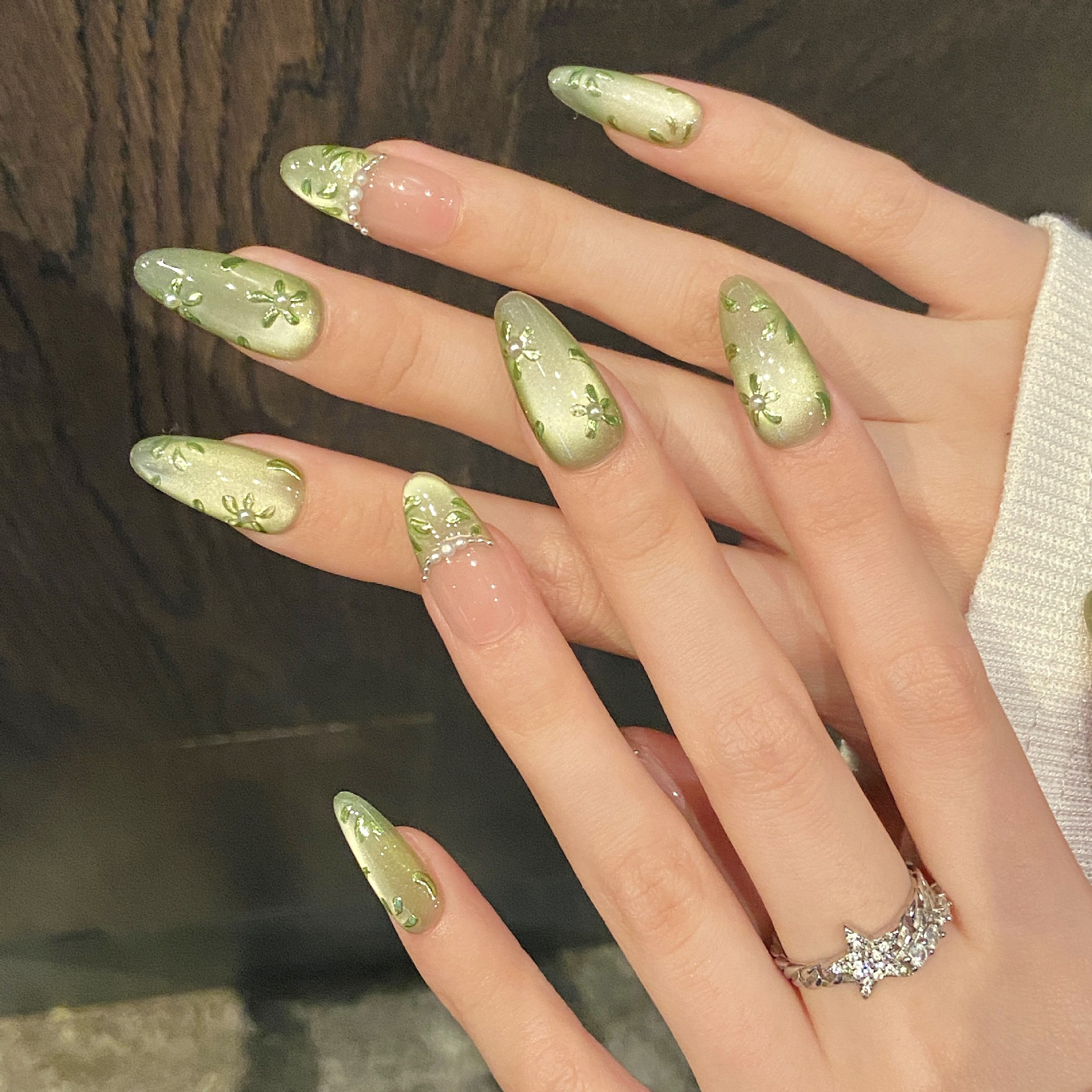 10pcs Handmade Press on Nails  - Nail Art Gliter reseña y precio