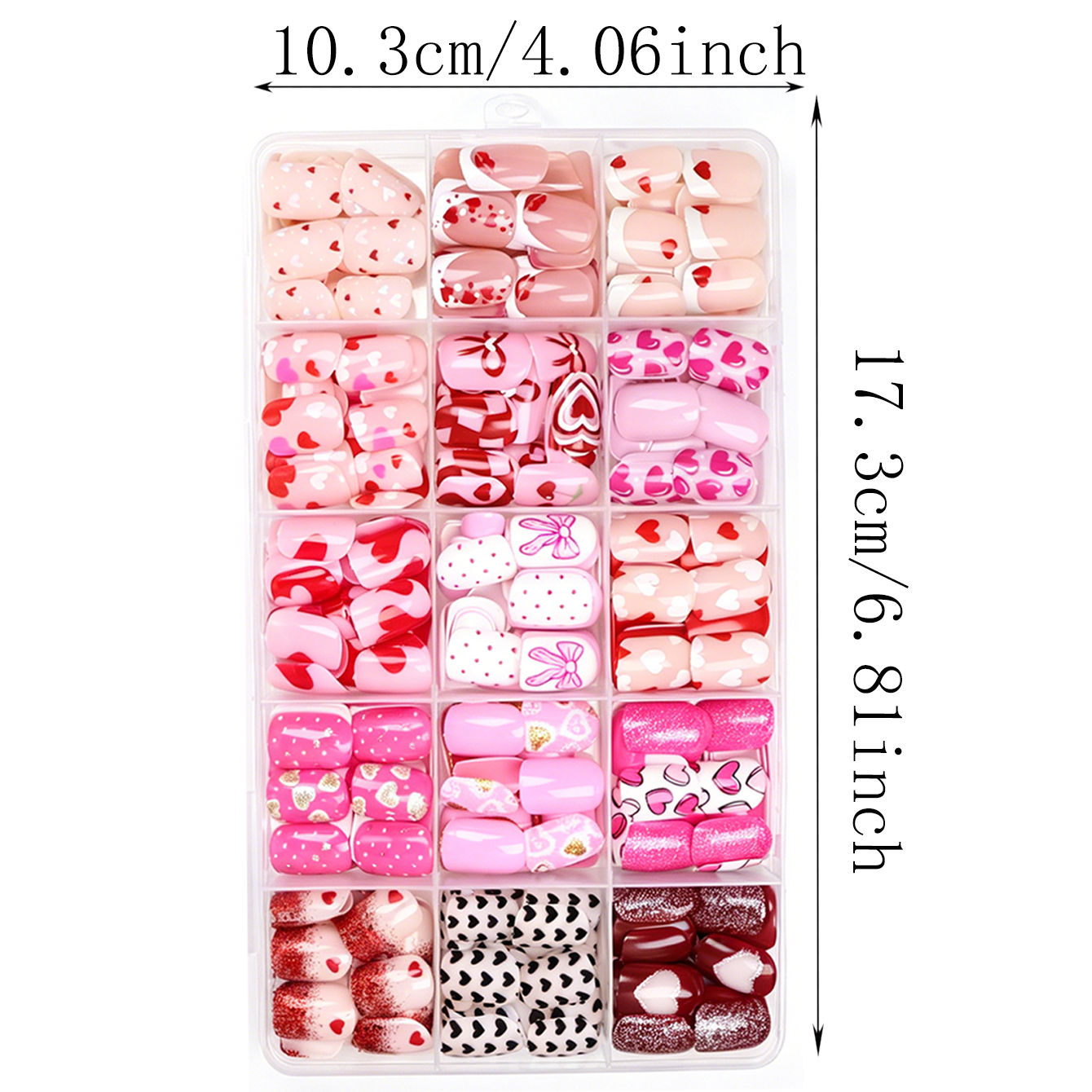 360PCS Short Square Press On N - Nail Art Gliter reseña y precio