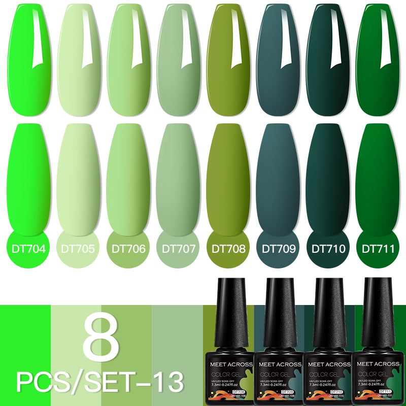 MEET ACROSS 8Pcs/Set Fuorescen - Nail Art Full Color reseña y precio