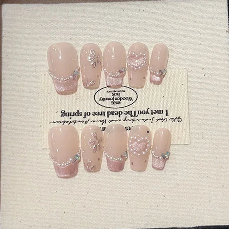 10pcs Cute Handmade Cat Eye Po - Nail Art Pink reseña y precio