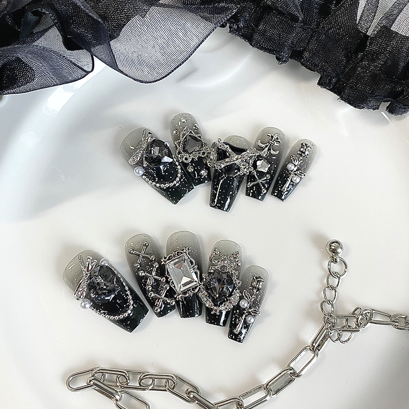 10 pieces of handmade coffin s - Nail Art Gothic reseña y precio