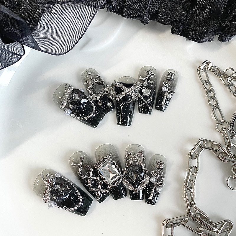 10 pieces of handmade coffin s - Nail Art Gothic reseña y precio