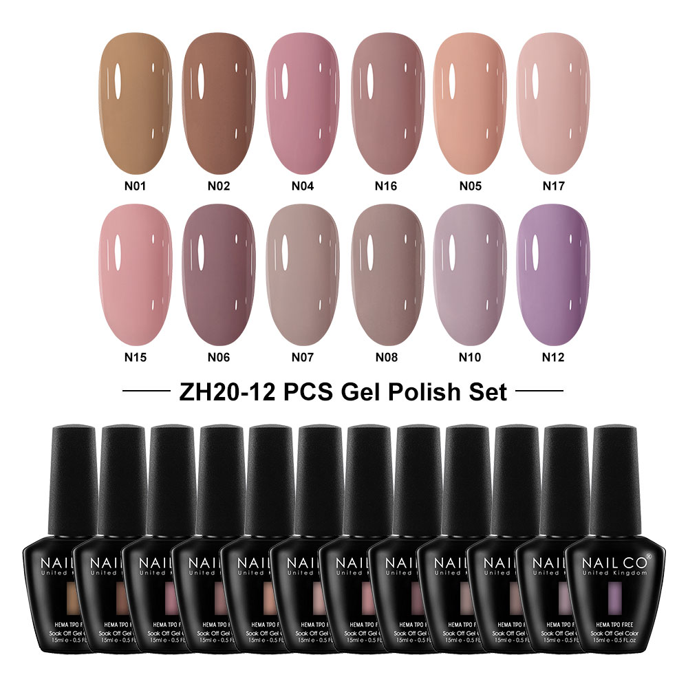Nailco 12 Colors Pink Gel Poli - Nail Art Natural Pink reseña y precio