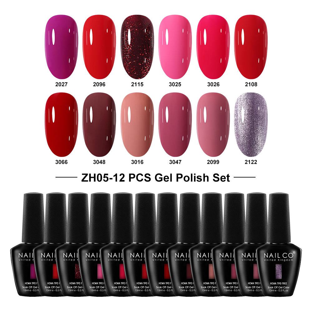 Nailco 12 Colors Pink Gel Poli - Nail Art Natural Pink reseña y precio