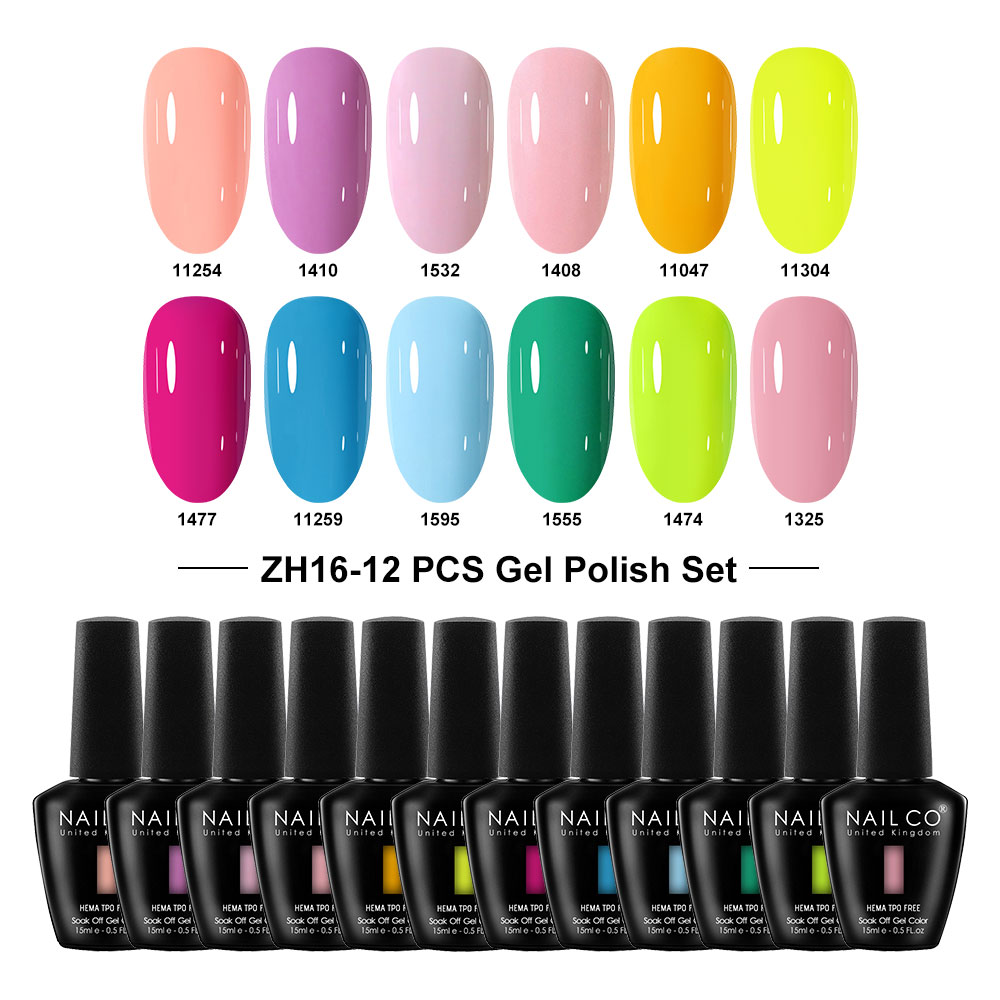 Nailco 12 Colors Pink Gel Poli - Nail Art Natural Pink reseña y precio