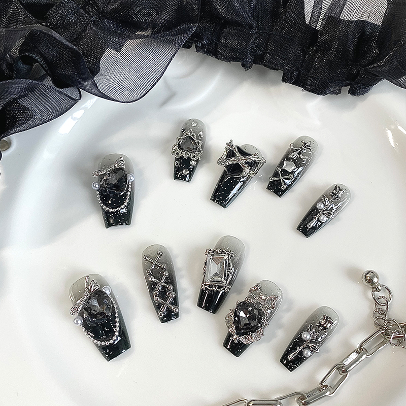 10 pieces of handmade coffin s - Nail Art Gothic reseña y precio