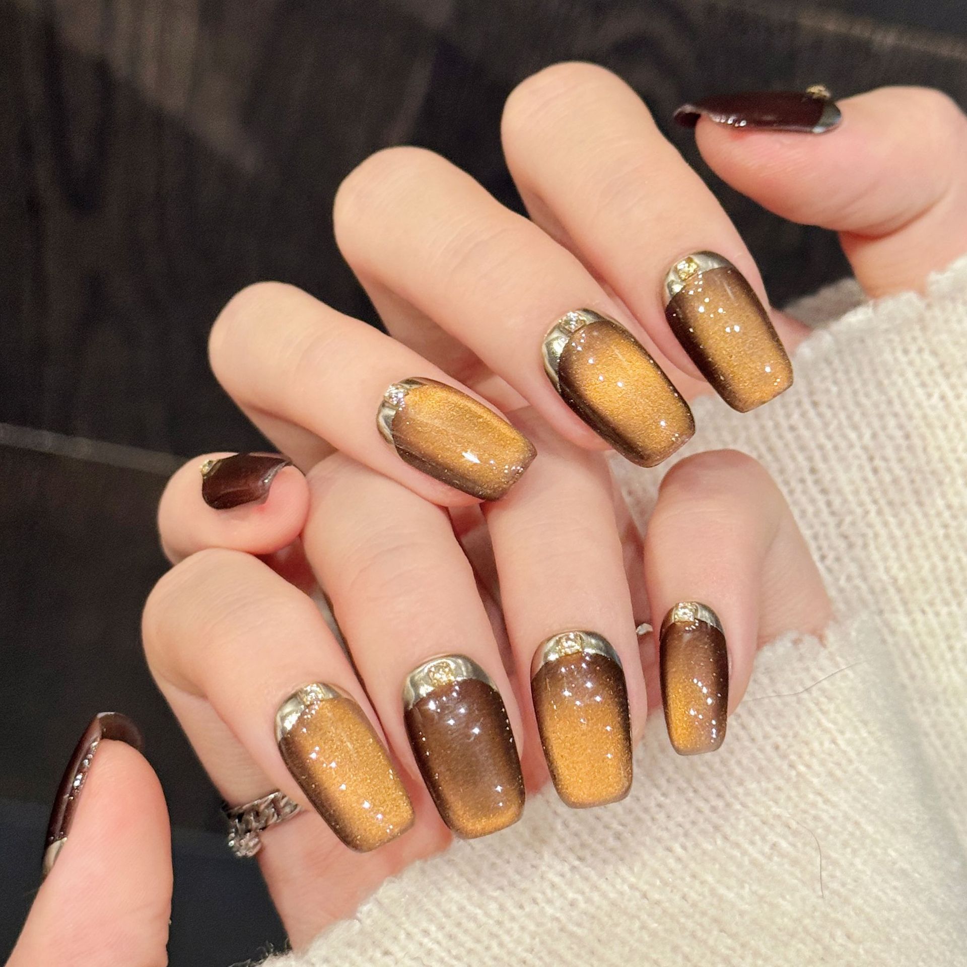10PCS Square Handmade Press On - Nail Art Gliter reseña y precio