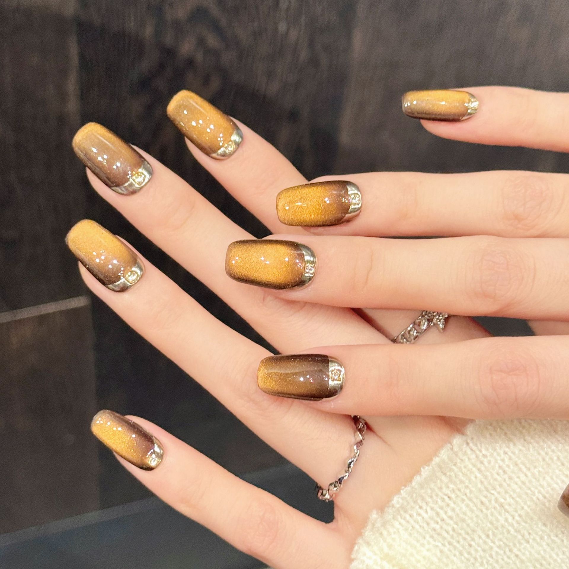 10PCS Square Handmade Press On - Nail Art Gliter reseña y precio