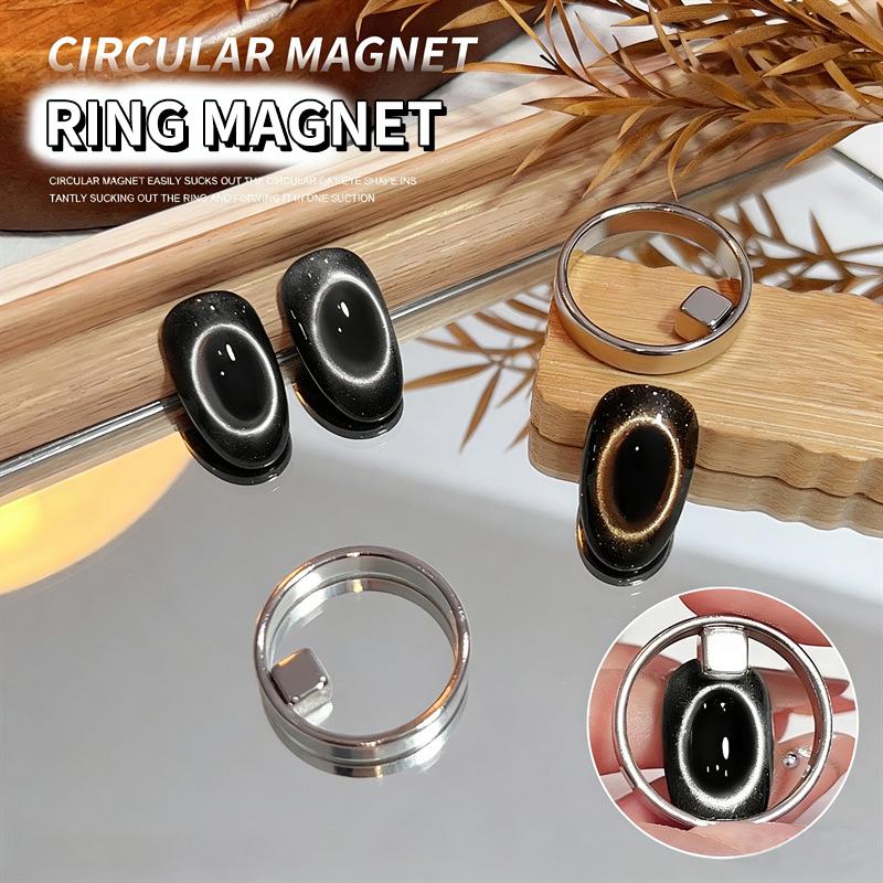 Ring Magnet Hollow Cat Eye Ova - Nail Gel Polish Set reseña y precio