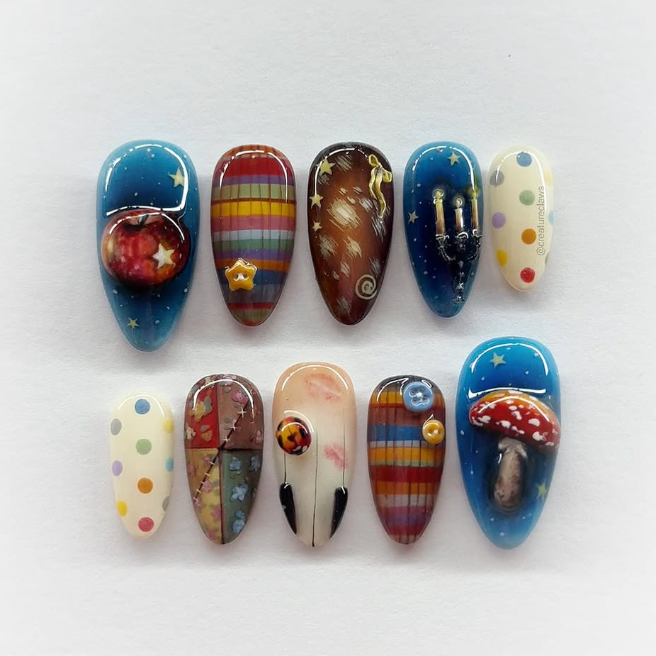 24pcs Dark Gothic Punk Fake Na - Nail Art Gothic reseña y precio