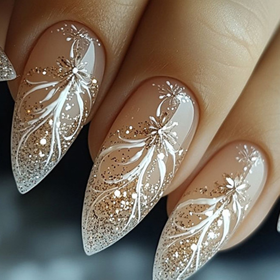 24pcs/set Short Medium fake na - Nail Art Gliter reseña y precio
