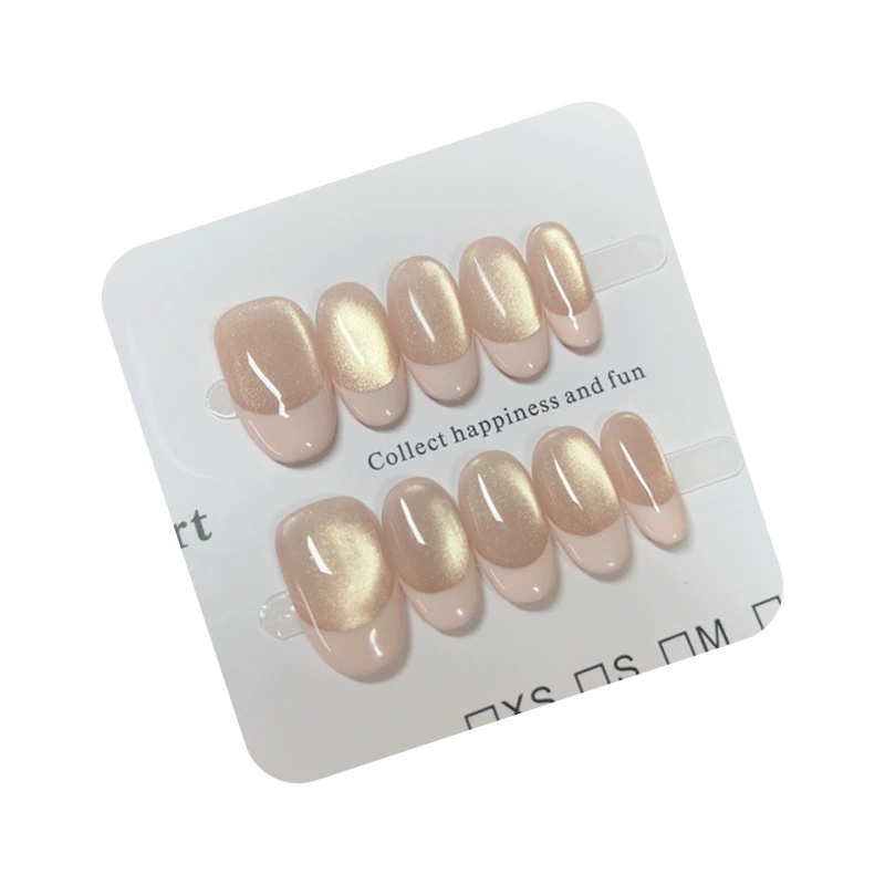 10Pcs Gold Cat Eye Oval Handma - Nail Art Xs reseña y precio