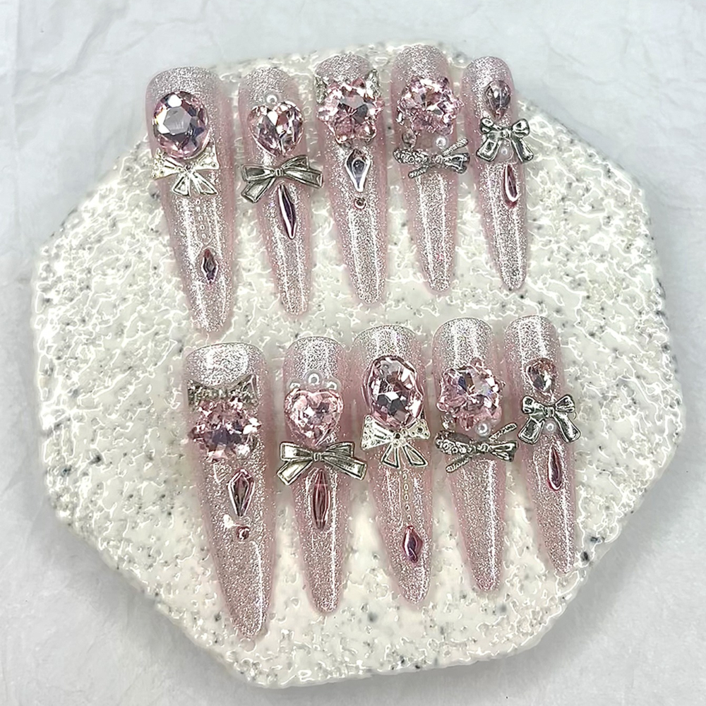 Luxury Pink Cat Eye Glitter St - Nail Art Pink reseña y precio
