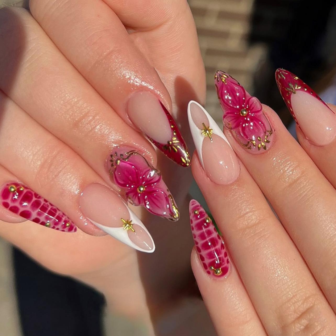 24pcs Finished Almond Press on - Nail Art Pink reseña y precio