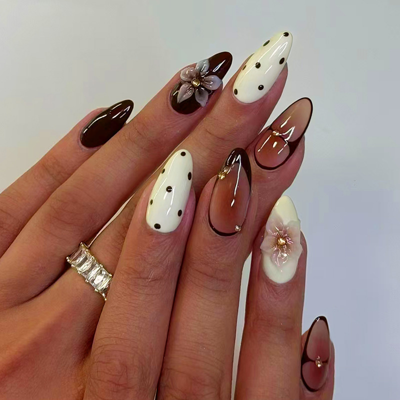 24pcs Finished Almond Press on - Nail Art Pink reseña y precio
