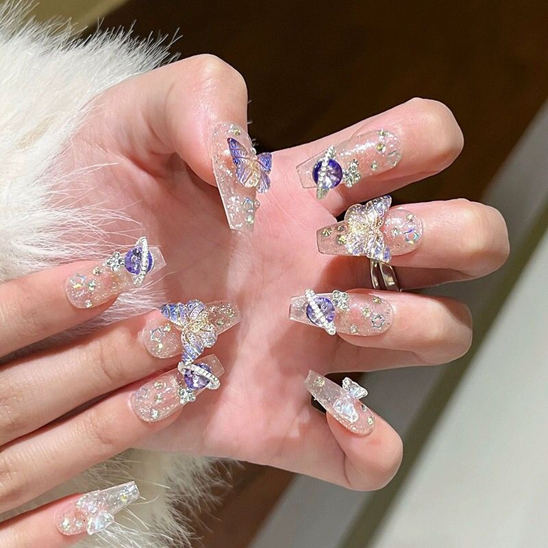 10Pcs Handmade Press On Nails  - Nail Art Xs reseña y precio